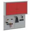 vidaXL Komplet omare in pegboard 3 pcs Rdeča 100 x 20 x 115 cm Jeklo