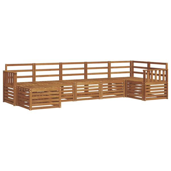 vidaXL Sedežne garniture 7 pcs Naravna Masiven les akacije