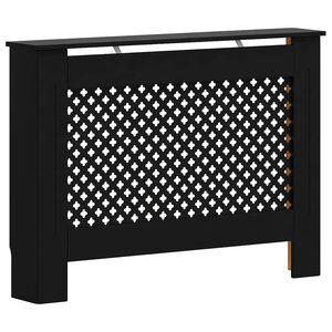 vidaXL Pokrov za radiator črn 112x19x81,5 cm mediapan