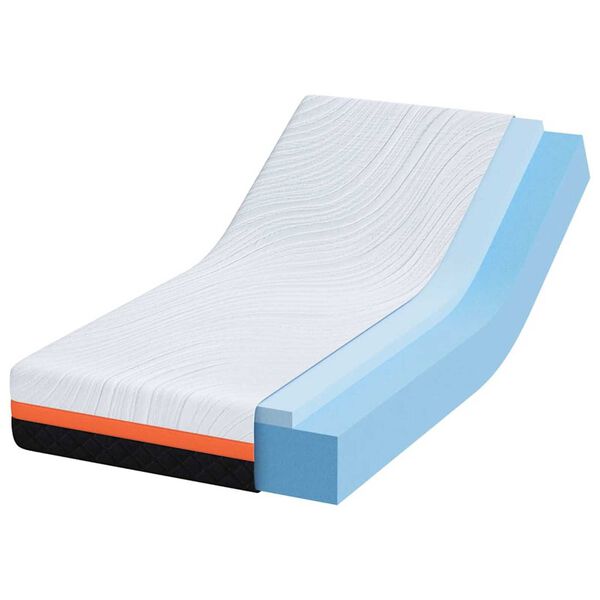 vidaXL Vzmetnica Bela in črna 80 x 160 cm Penasto blago z gelom