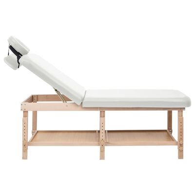 vidaXL 2-conska masažna miza belo umetno usnje