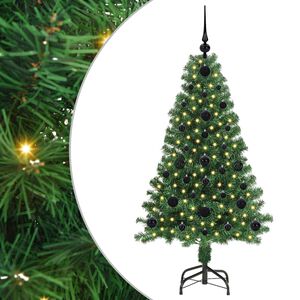 vidaXL Umestno božično drevo Zelena 120 cm PVC, jeklo in plastika