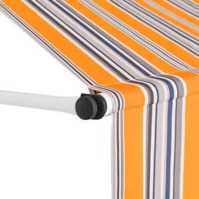 vidaXL Ročno zložljiva tenda 150 cm rumene in modre črte