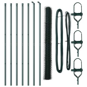vidaXL Heksagonalna podpora za ograjo 10 x 1,5 m Jeklo s PVC premazom