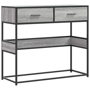 vidaXL Konzolna mizica siva sonoma 90x35x80 cm inženirski les