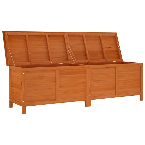 vidaXL Vrtna škatla za shranjevanje rjava 198,5x50x56,5 cm trdna jelka