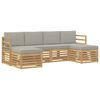 vidaXL Sedežne garniture 6 pcs Bela in svetlo siva 245 x 122,5 x 73 cm