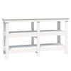 vidaXL Delovna miza bela 142,5x50x80 cm trdna borovina