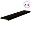 vidaXL Podloge za stopnice 16 kosov rjavo-črne 120x25x2 cm trdna hrastovina