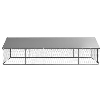 vidaXL Zunanji pasji boks s streho 600x300x150 cm