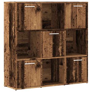 vidaXL Knjižna polica starinski les 90x28x90 cm inženirski les
