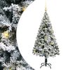 vidaXL Umestno božično drevo Bela 150 cm PVC, jeklo in plastika