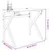 vidaXL Gaming miza z nogami K-oblike črna 90x60x75 cm