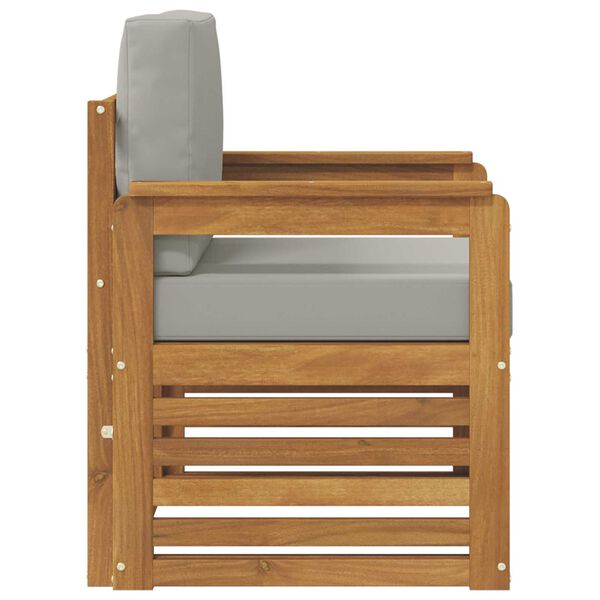 vidaXL Zunanja garnitura za sedenje z blazino Naravna 71 x 63 x 73 cm