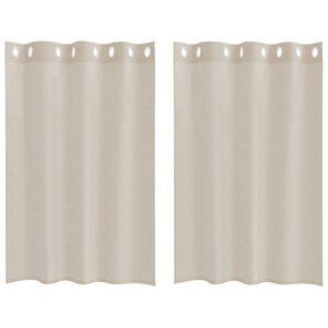 vidaXL Voile zavesa z zavesami 2 pcs Pe&scaron;čena 140 x 140 cm Poliester