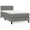 vidaXL Box spring postelja z vzmetnico temno siva 80x200 cm blago