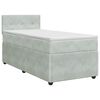 vidaXL Postelja boxspring z vzmetnico Svetlo siva 90 x 190 cm Žamet