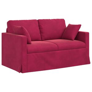 vidaXL Kavč Vinorodna rdeča 138 x 78 x 80 cm Žamet