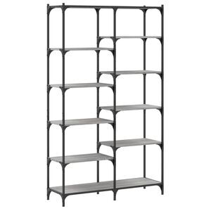 vidaXL Knjižna polica siva sonoma 100x32x170 cm inž. les in železo