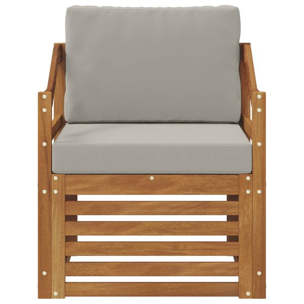 vidaXL Zunanja garnitura za sedenje z blazino Naravna 67 x 63 x 73 cm