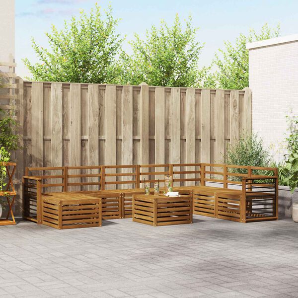 vidaXL Sedežne garniture Naravna Masiven les akacije