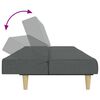vidaXL Kavč dvosed z leži&scaron;čem in stolčkom za noge temno sivo blago