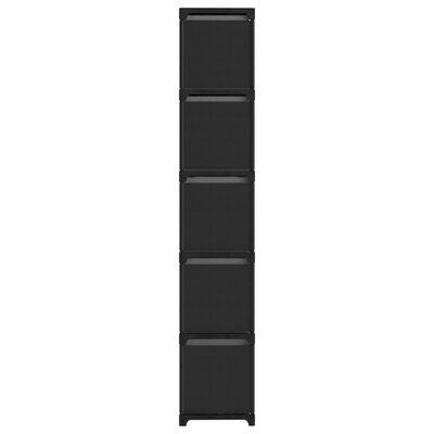 vidaXL Regal s 15 škatlami črn 103x30x175,5 cm blago