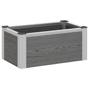 vidaXL Vrtna visoka greda Siva 50 x 30 x 22 cm WPC in aluminij