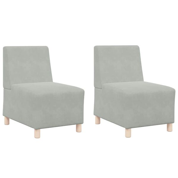 vidaXL Modularna sofa enota brez naslonov 2 pcs Svetlo siva