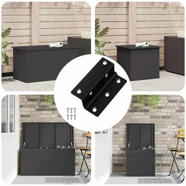 vidaXL Tečaj 12 pcs Črna 38 x 17 x 60 mm elezo