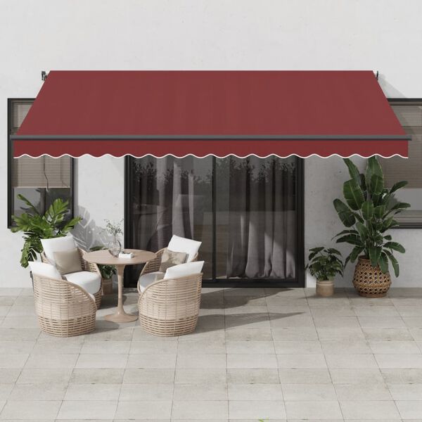 vidaXL Avtomatsko zložljiva tenda LED bordo 450x350 cm