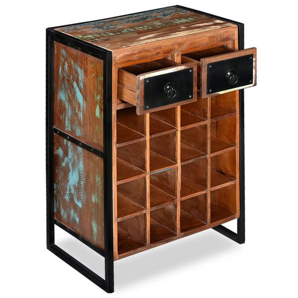 vidaXL Stojalo za vino za 16 steklenic trden predelan les