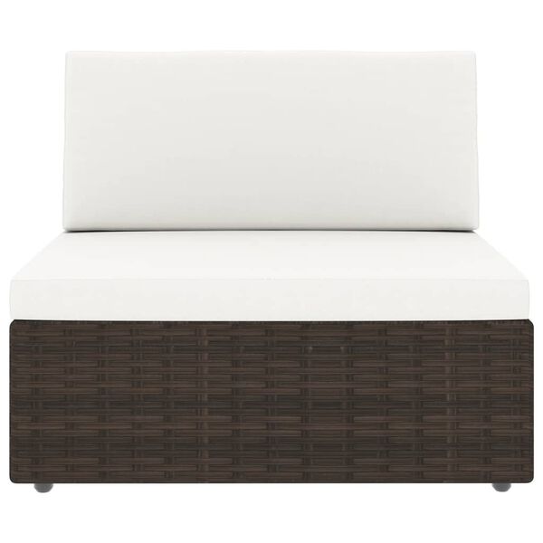 vidaXL Vrtna sedežna garnitura 8-delna poli ratan rjava