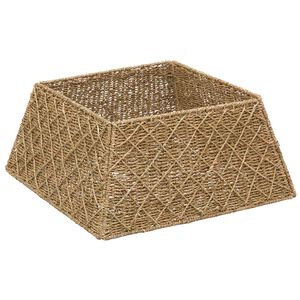 vidaXL Ovratnik za božično drevo Kvadrat Naravna 50 x 50 x 25 cm