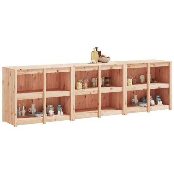 vidaXL Zunanja kuhinjska omarica 3 kosi trdna borovina