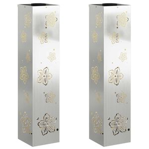 vidaXL Solarno LED svetilo za pot 2 kos Toplo bela 18 x 18 x 80 cm