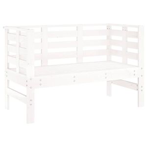 vidaXL Vrtna klop bela 111,5x53x71 cm trdna borovina