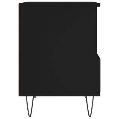 vidaXL Nočna omarica črna 40x35x50 cm inženirski les