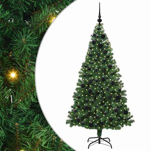 vidaXL Umestno božično drevo Zelena 180 cm PVC, jeklo in plastika