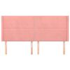vidaXL Vzglavje z u&scaron;esi roza 183x16x118/128 cm žamet