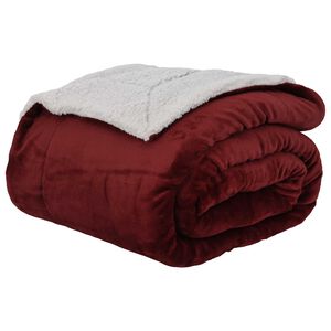 vidaXL Odeja Bordeaux rdeča 220 x 240 cm 2.67 kg Flis