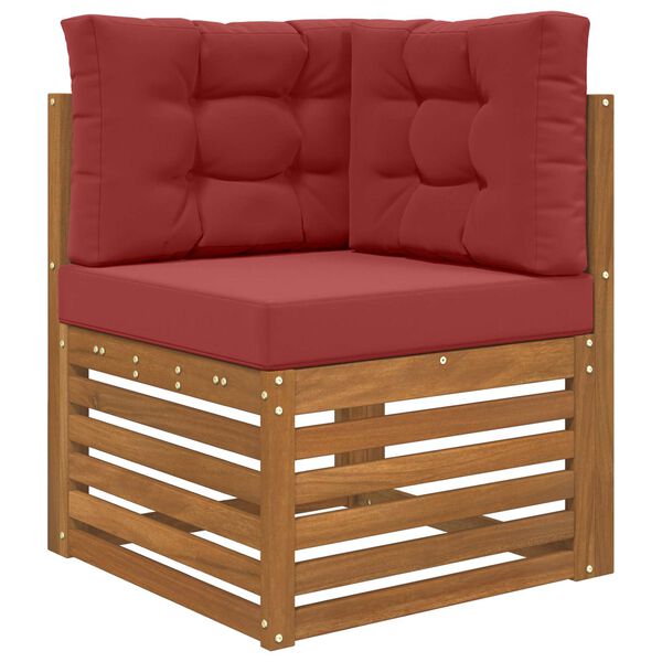 vidaXL Zunanja blazina za kavč 3 pcs vinsko rdeča Poliester