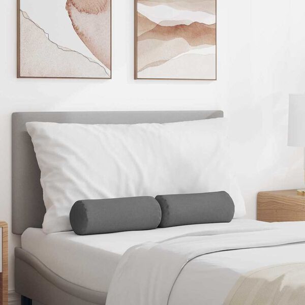 vidaXL Blazine 2 pcs Temno siva Ø 15 x 40 cm blago