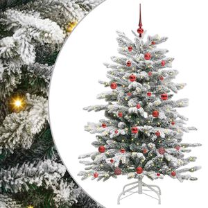 vidaXL Umetno Zložljivo Božično Drevo Bela 150 cm PE in PVC