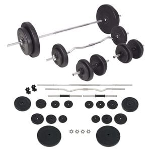 vidaXL Komplet uteži in ročk 90 kg