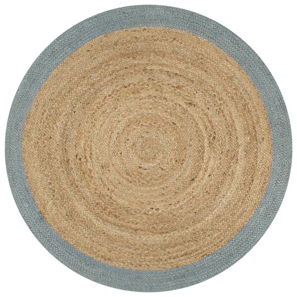 vidaXL Preproga iz jute z olivno zelenim robom ročno izdelana 150 cm