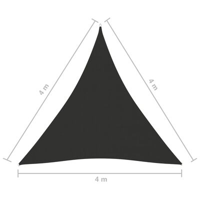 vidaXL Senčno jadro oksford blago trikotno 4x4x4 m antracitno