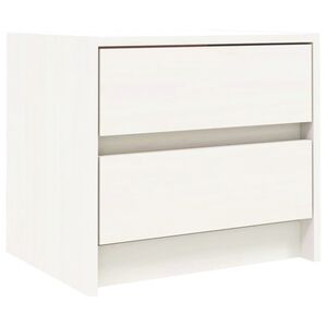 vidaXL Nočna omarica bela 40x31x35,5 cm trdna borovina