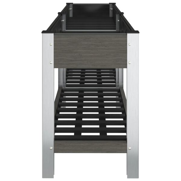 vidaXL Visoka greda s polico siva 200x50x75 cm WPC