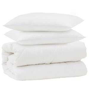 vidaXL Komplet odej z blazino 3 pcs Bela Mikrofibra in perje